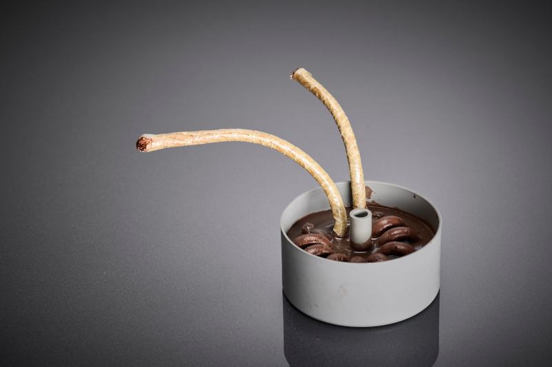 Die eingesetzte Potcore-Drossel bildet das zentrale HF-Bauteil im DC/DC-Wandler und zeigt exemplarisch die kompakte Bauweise, die durch den Einsatz hochfrequenzoptimierter RUPALIT® Safety Litzen ermöglicht wird.