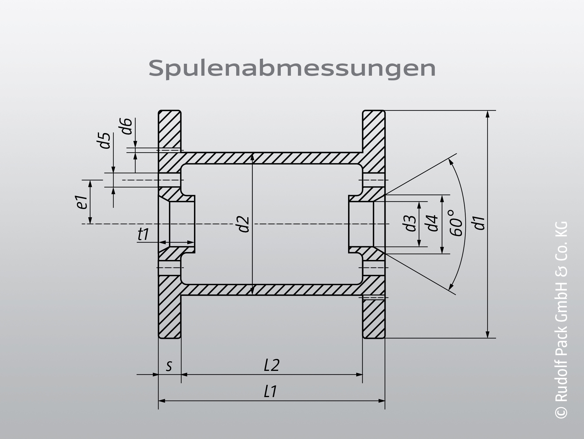 Schematische Darstellung der relevanten Spulenabmessungen als Grundlage für die präzise Auslegung bifilarer Wicklungen. Die definierten Geometrieparameter ermöglichen eine exakte Abstimmung von Litzenführung, Windungszahl und Bauraumnutzung.