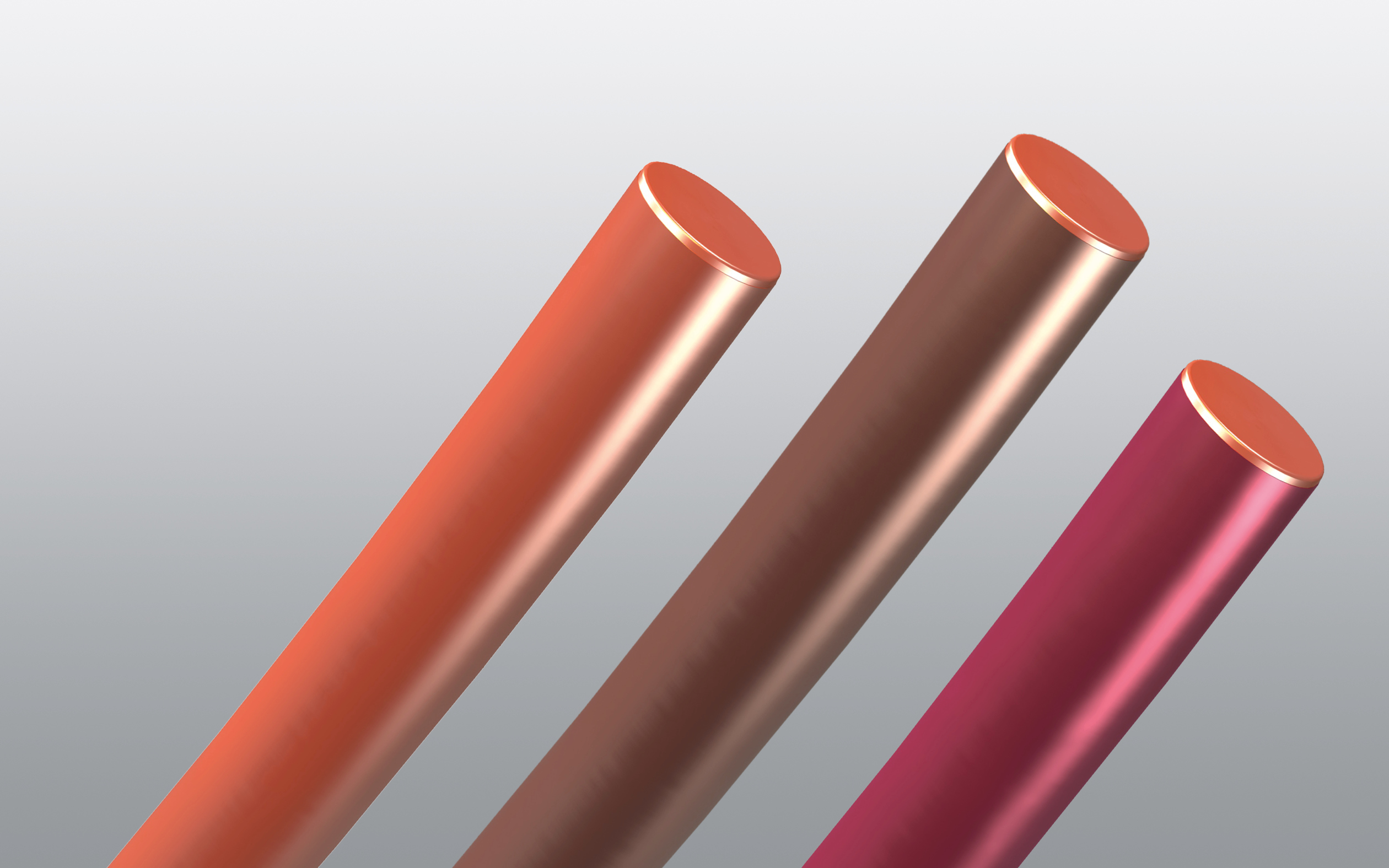 Kupferlackdraht mit unterschiedlichen Lackisolierungen in Nahaufnahme